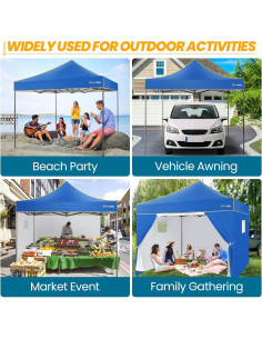 Carpa Plegable COBIZI 3x3m Impermeable con 4 Paredes 2