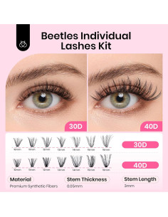 Grupos de Pestañas Beetles 30D 40D 280pcs 10-16mm DIY 2