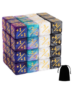 Juego de 48 Contadores Mágicos LAMJAM D6 16mm para MTG