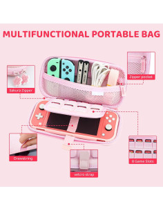 Funda de Transporte GLDRAM Rosa para Nintendo Switch Lite 2