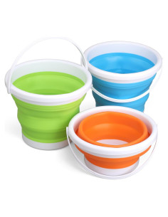 Cubos Plegables Anzmtosn 2L para Playa y Camping - 3 Piezas