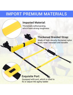 Escalera de Agilidad Ohuhu 12 Peldaños 6,10 m con Bolsa 2