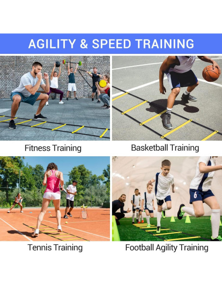 Escalera de Agilidad Ohuhu 12 Peldaños 6,10 m con Bolsa