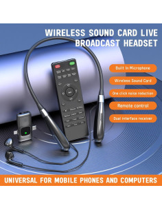 Tarjeta de Sonido Inalámbrica Facmogu E8 con Control Remoto 2