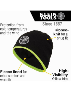 Gorro de Punto Klein Tools 60391 Térmico Negro Alta Visibilidad 2