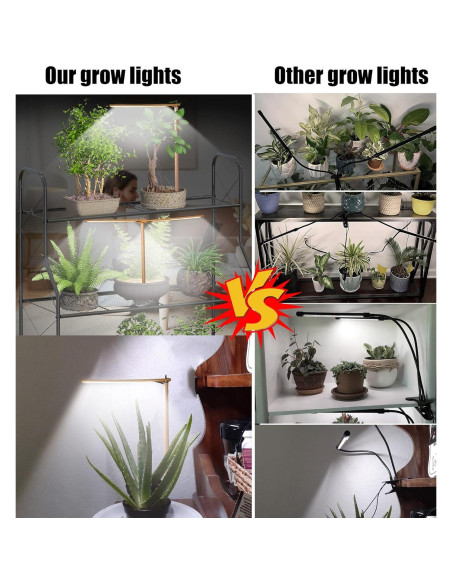 Luz de Crecimiento LED 2 Cabezas Madera Bambú 6000K Interior