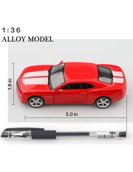 Coche de metal a escala 1/36 TOKAXI Chevy Camaro 2010 rojo