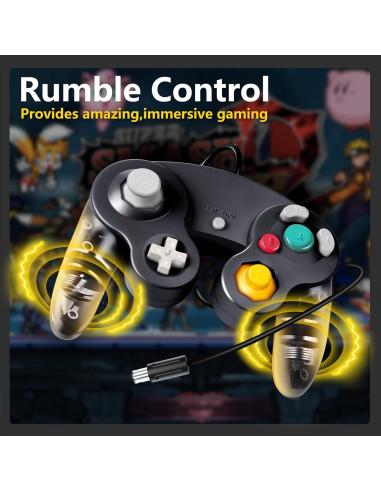 Controlador Gamecube FIOTOK Mejorado con Cable Multicolor