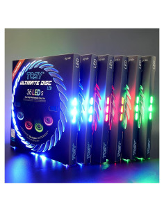 Frisbee TOSY 36 LEDs Recargable, Brillante y Ligero 175g
