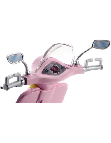 Scooter de Juguete Barbie Moped Rosa y Amarillo con Cachorro
