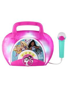 eKids Boom Box Karaoke Barbie Rosa con Micrófono y Luces
