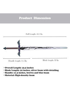 Espada Larga de Espuma LALAPORT 110 cm para Cosplay 2