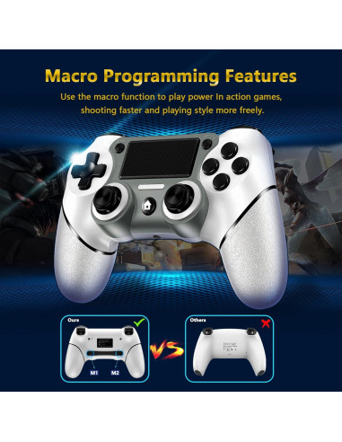 Controlador Inalámbrico Sombbry PS4 Blanco con Vibración