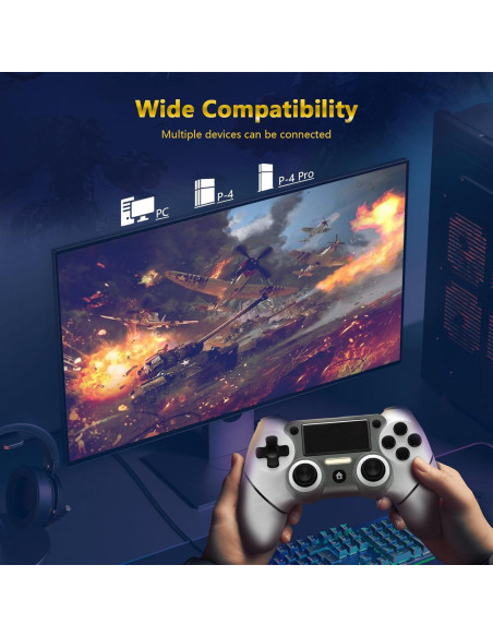 Controlador Inalámbrico Sombbry PS4 Blanco con Vibración