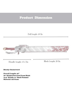 Martillo de Cadena de Espuma LALAPORT 66 cm para Cosplay 2