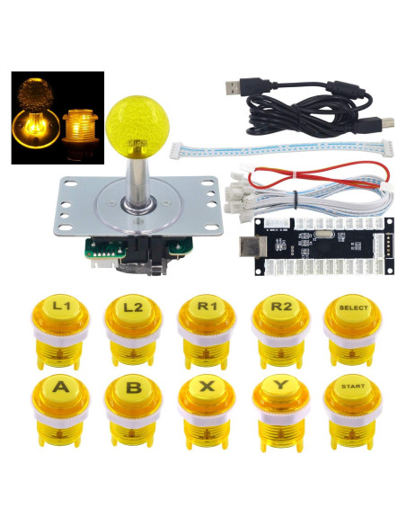 Kit Teclado Mecánico LED DIY Arcade - Interruptor y Joystick Kit Teclado Mecánico LED DIY Arcade - Interruptor y Joystick