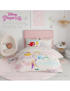 Conjunto de Ropa de Cama Franco Princesa Disney Reina 5 Piezas 2