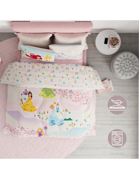 Conjunto de Ropa de Cama Franco Princesa Disney Reina 5 Piezas