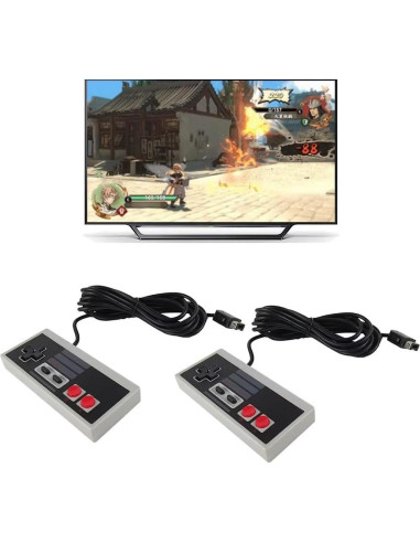 Controlador de Juegos Hevituwhe NES Clásico con Cable 2 Pcs
