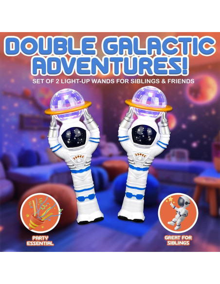 Varita mágica astronauta iluminada Forest & Twelfth, 2 unidades