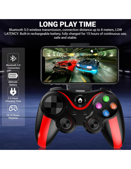 Controlador de Juego Móvil arVin para iPhone y Android Rojo