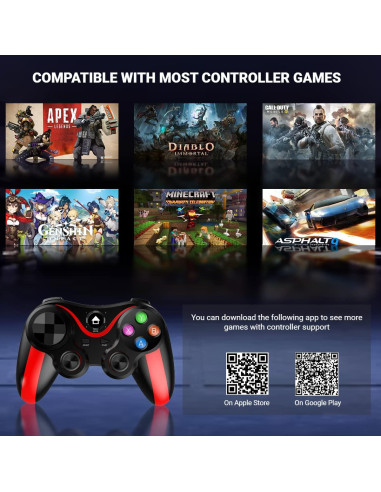 Controlador de Juego Móvil arVin para iPhone y Android Rojo