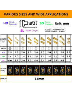 Kit de Reparación de Gafas Niceneeded con Tornillos y Destornillador 2
