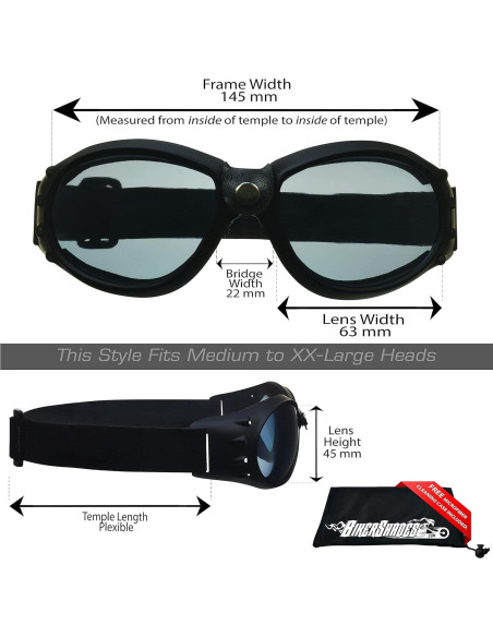 Gafas de Seguridad Bikershades con Espuma Acolchada UV400