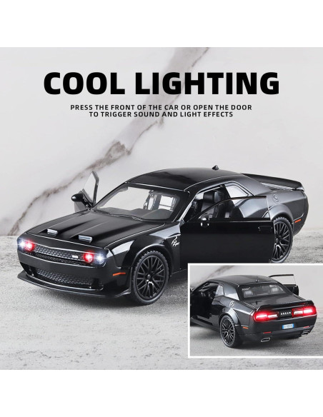 Coche de Juguete Hellcat OANMYJJO 15.8x7.1 cm con Luz y Sonido