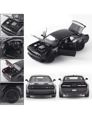 Coche de Juguete Hellcat OANMYJJO 15.8x7.1 cm con Luz y Sonido