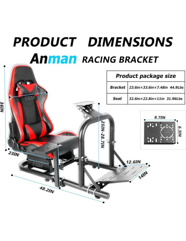 Soporte de Volante Anman G27 Pro Simulador Ajustable