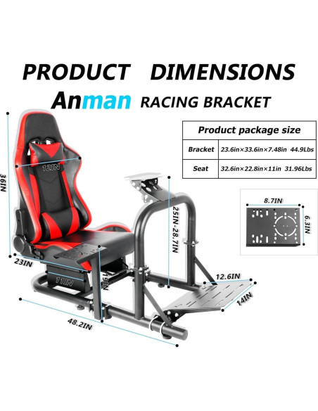 Soporte de Volante Anman G27 Pro Simulador Ajustable