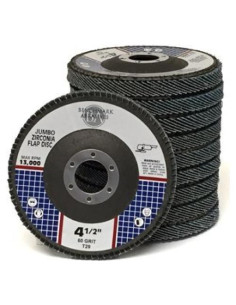 Discos de Aleta Jumbo Benchmark 4.5" Zirconia 60 Grano - 50 Pzas
