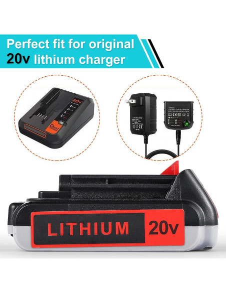 Batería de Reemplazo 20V 3000mAh para Black & Decker - 2 Paquetes