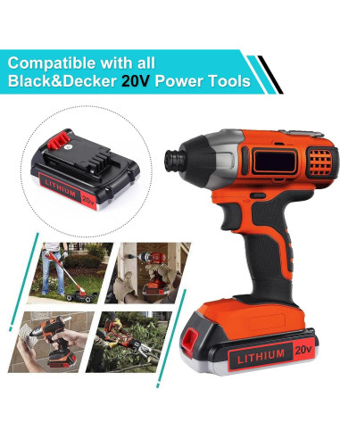 Batería de Reemplazo 20V 3000mAh para Black & Decker - 2 Paquetes