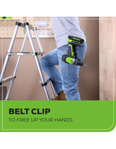 Taladro Percusión Inalámbrico Greenworks 24V 2Ah Motor Sin Escobillas