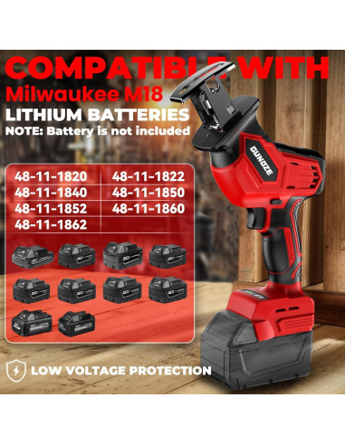 Sierra Recíproca Inalámbrica GUNOZE 18V 3 Velocidades 0-3500