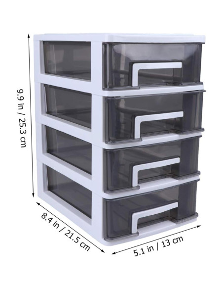 Organizador de Escritorio LIFKOME 2 Cajones Plástico Blanco