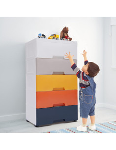 Cómoda Lzerahera 5 Cajones Almacenamiento Color Ruidoso 2