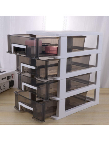 Organizador de Escritorio LIFKOME 2 Cajones Plástico Blanco