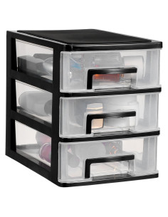 Organizador de Cajones de Plástico NUOBESTY 3 Capas Negro