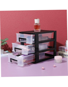 Organizador de Cajones de Plástico NUOBESTY 3 Capas Negro 2