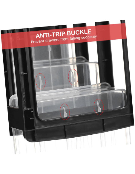 Organizador de Cajones de Plástico NUOBESTY 3 Capas Negro