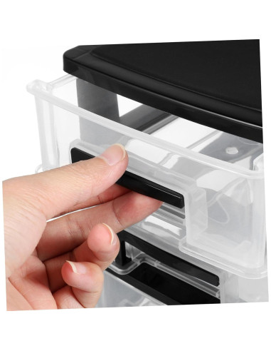 Organizador de Cajones de Plástico NUOBESTY 3 Capas Negro