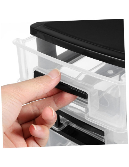 Organizador de Cajones de Plástico NUOBESTY 3 Capas Negro