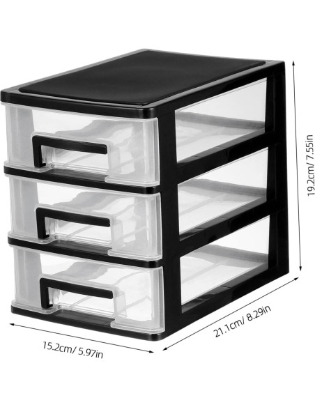 Organizador de Cajones de Plástico NUOBESTY 3 Capas Negro