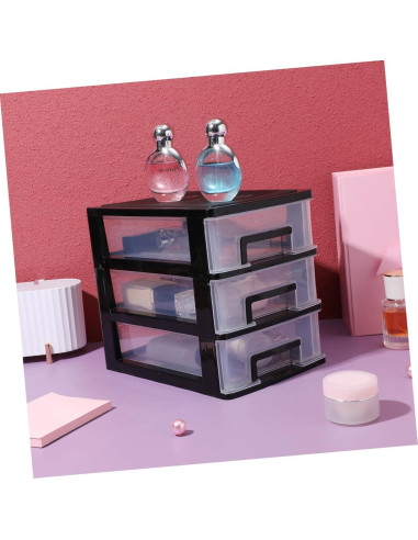 Organizador de Cajones de Plástico NUOBESTY 3 Capas Negro