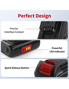 Baterías de Litio Ion 3.0Ah 20V Black+Decker - 2 Paquetes 2