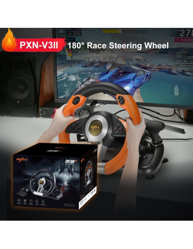 Volante de Simulación PXN V3 PRO con Pedales 180