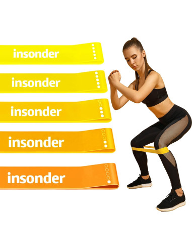 Juego de 5 Bandas de Resistencia Insonder - Fitness y Terapia